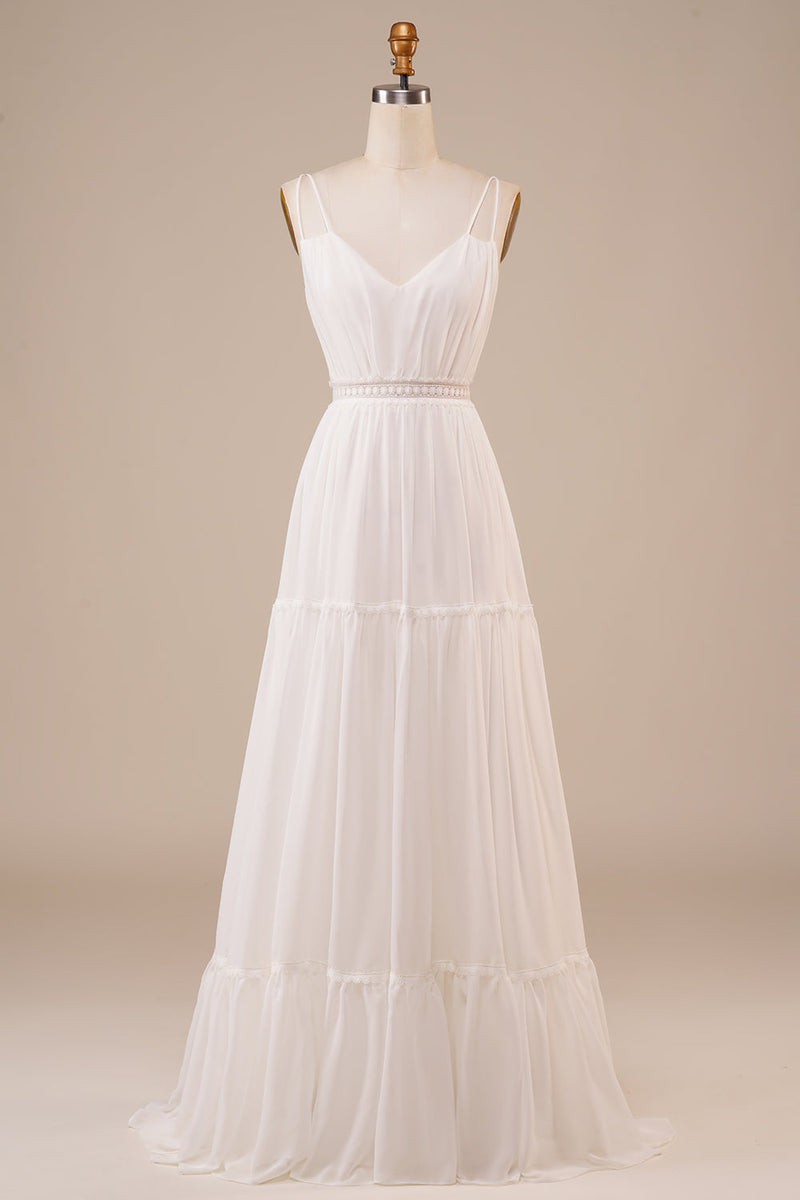 Load image into Gallery viewer, A-Line Simple Long Wedding Dress