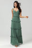 Load image into Gallery viewer, A Line Off the Shoulder Eucalyptus Long Bridesmaid Dress