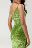 Load image into Gallery viewer, Mermaid One Shoulder Olive Velvet Bridesmaid Dress