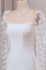 Load image into Gallery viewer, Ivory Trumpet Sweep Train Long Sleeves Bridal Dress with 3D Appliques