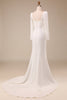 Load image into Gallery viewer, Ivory Mermaid Square Neck Bridal Dress With Long Sleeves