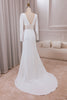 Load image into Gallery viewer, Ivory Deep V-neck Long Sleeves Lace Mermaid Bridal Dress