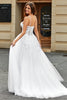 Load image into Gallery viewer, White Corset A-Line Long Tulle Bridal Dress with Slit