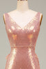 Load image into Gallery viewer, Sparkly Blush Mermaid Formal Dress with Slit
