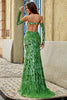 Load image into Gallery viewer, Olive Mermaid Floral Print Spaghetti Straps Long Formal Dress With Slit