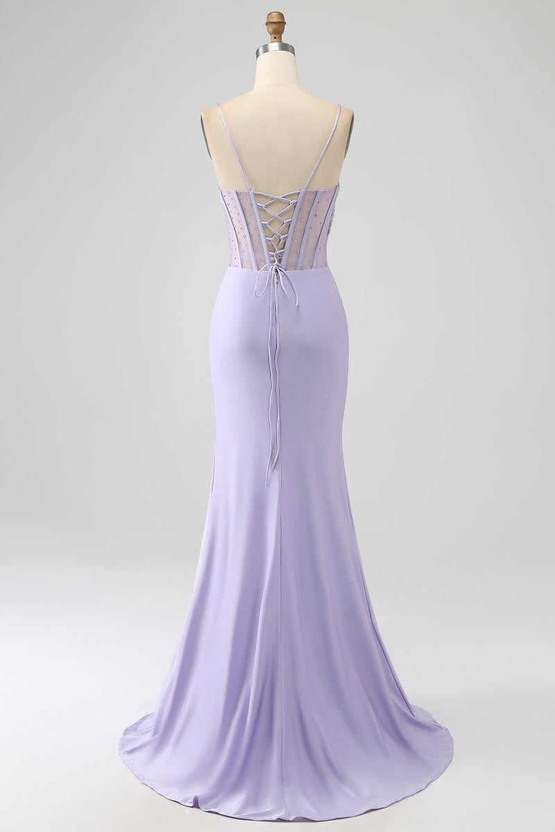 Long Bridesmaid Dresses For Women V Neck Spaghetti Strap Sleeveless Yellow Satin Prom Dress With Slit Size 16 WH22