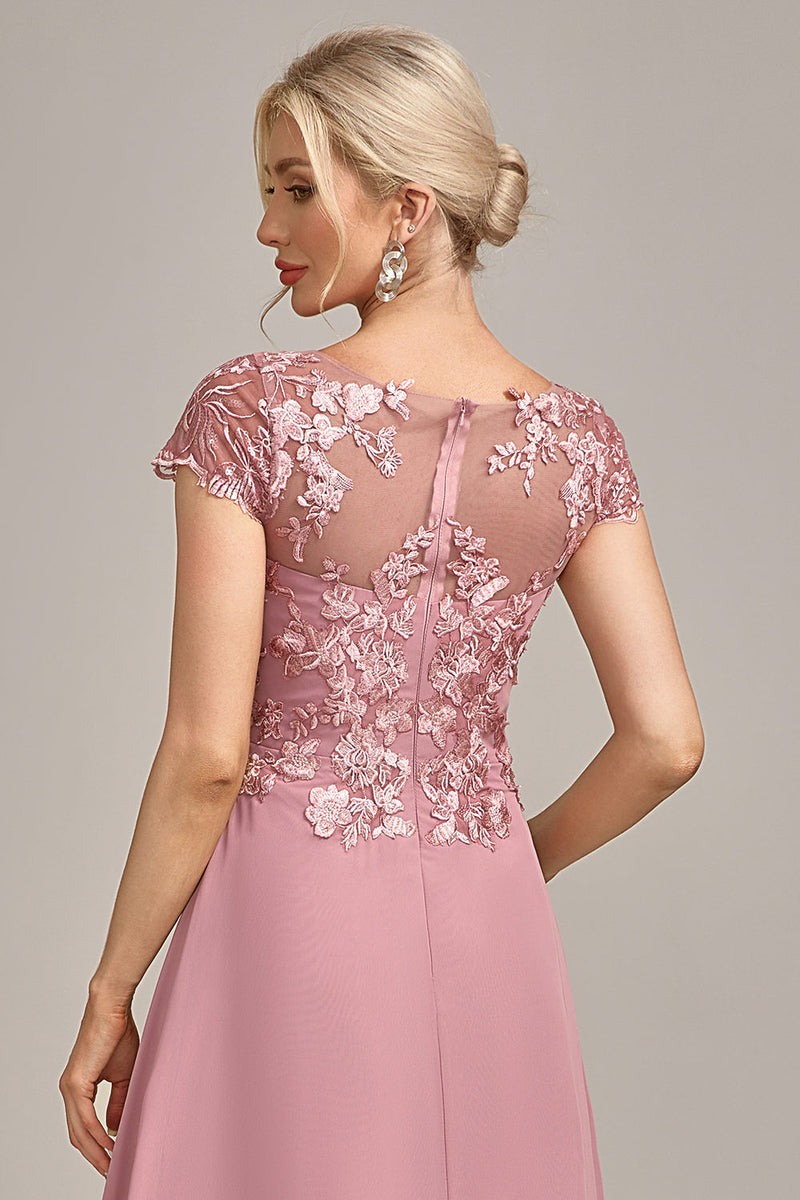 Load image into Gallery viewer, Dusty Rose A-Line Tea-Length Mother of the Bride Dress With Sequins