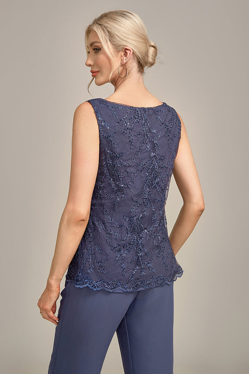 Load image into Gallery viewer, Stormy 3 Piece Chiffon Lace Mother of Pants Suits