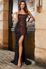 Load image into Gallery viewer, Sparkly Black Spaghetti Straps Sequins Mermaid Formal Dress with Slit