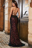 Load image into Gallery viewer, Sparkly Black Spaghetti Straps Sequins Mermaid Formal Dress with Slit
