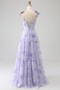 Load image into Gallery viewer, Lilac Corset Floral A-Line Long Formal Dress