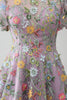 Load image into Gallery viewer, Mauve Ball-Gown/Princess Embroidered Formal Dress with Short Sleeves