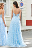 Load image into Gallery viewer, Charming A Line Spaghetti Straps Sky Blue Long Formal Dress with Split Front