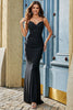 Load image into Gallery viewer, Mermaid Beaded Black Formal Dress with Ruffles