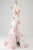 Load image into Gallery viewer, Ivory Flower Embroidered Long Corset Formal Dress with Slit