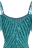 Load image into Gallery viewer, Sparkly Turquoise Tight Sequins Short Cocktail Dress with Fringes