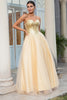 Load image into Gallery viewer, Princess A Line Sweetheart Golden Long Formal Dress