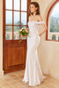Load image into Gallery viewer, Mermaid Off the Shoulder White Wedding Dress with Lace