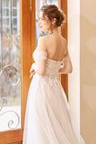 Appliques Tulle Halter Wedding Dress