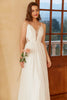 Load image into Gallery viewer, White Spaghetti Straps Boho Wedding Dress