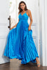 Load image into Gallery viewer, A Line Spaghetti Straps Lake Blue Long Formal Dress