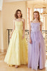 Load image into Gallery viewer, Gorgeous A Line Spaghetti Straps Yellow Long Formal Dress with Appliques
