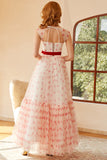 Princess A Line Sweetheart Long Formal Dress with Bowknot