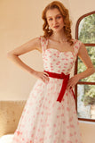 Princess A Line Sweetheart Long Formal Dress with Bowknot