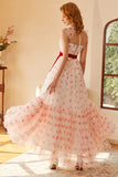 Princess A Line Sweetheart Long Formal Dress with Bowknot