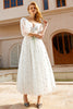 Load image into Gallery viewer, Print Tulle Midi Wedding Dress