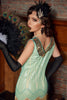 Load image into Gallery viewer, Sequins Green Short 1920s Party Dress