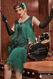 Blue Apricot Gatsby 1920s Dress with Sequins and Fringes