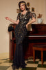 Load image into Gallery viewer, Black Long Sequins Mermaid 1920s Gatsby Dress