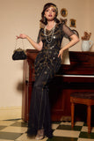 Black Long Sequins Mermaid 1920s Gatsby Dress