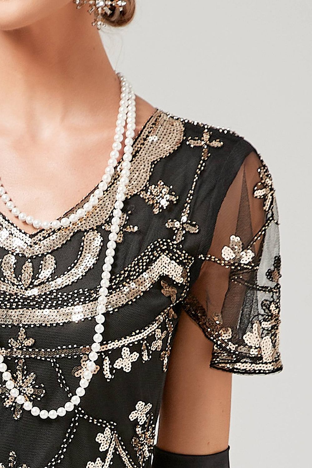 Ivory Long Sequins Mermaid 1920s Gatsby Dress