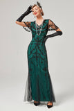 Red Long Sequins Mermaid 1920s Gatsby Dress