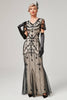 Load image into Gallery viewer, Ivory Long Sequins Mermaid 1920s Gatsby Dress