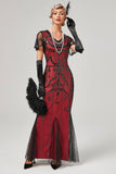 Red Long Sequins Mermaid 1920s Gatsby Dress