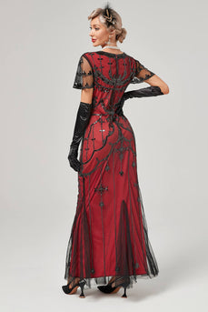 Red Long Sequins Mermaid 1920s Gatsby Dress