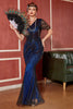 Load image into Gallery viewer, Royal Blue Sequin Long 1920s Dress