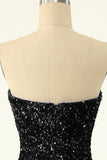 Black Sequins Bodycon Cocktail Dress