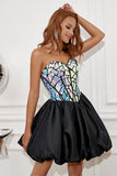 Black Sweetheart Short Formal Dress With Detachable Sleeves