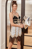 Lake Blue Sequin Short Formal Dress with Fringes