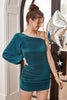 Load image into Gallery viewer, One Shoulder Velvet Cocktail Dress