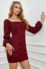 Load image into Gallery viewer, Burgundy Tight Sequins Short Formal Dress with Sleeves
