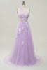 Load image into Gallery viewer, A Line One Shoulder Purple Long Formal Dress with Beading
