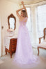 Load image into Gallery viewer, A Line One Shoulder Purple Plus Size Formal Dress with Appliques