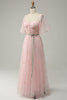 Load image into Gallery viewer, A Line Sweetheart Blush Long Formal Dress with Embroidery