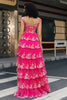 Load image into Gallery viewer, Trendy A Line Off the Shoulder Fuchsia Corset Formal Dress with Split Front