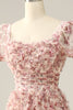 Load image into Gallery viewer, Ivory Red Flower Square Neck Formal Dress